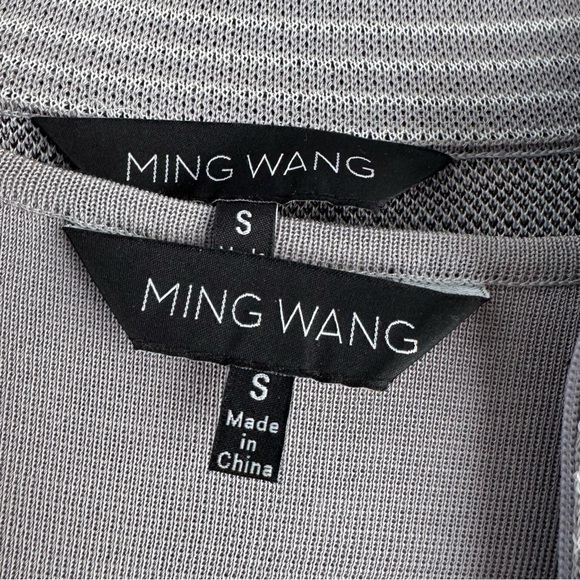 Ming Wang Black and Gray Striped cardigan Sweater w/ matching shell/tank size S - Picture 4 of 13